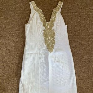 Lily Pulitzer White and gold dress - size 6